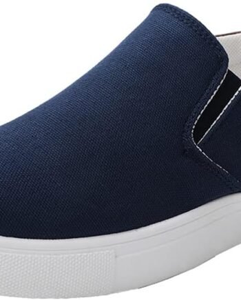 Men's Canvas Slip-On Sneakers, Low Top Casual Shoes