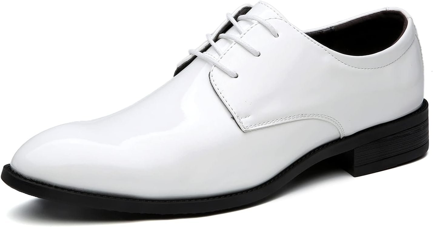 Men's Pointed-Toe Tuxedo Dress Slip-On Loafers