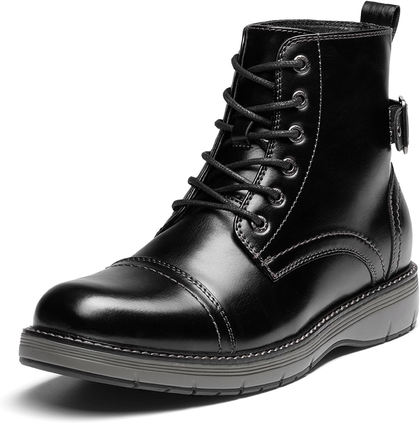 Men’s Steel Toe Western Work Boots, Square Toe Safety Cowboy Ankle Boots