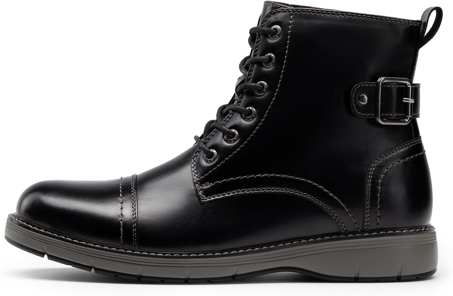Men’s Steel Toe Western Work Boots, Square Toe Safety Cowboy Ankle Boots