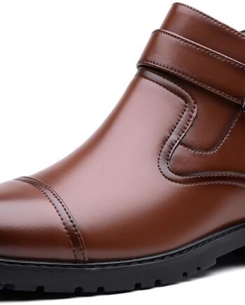 Men’s British Style Oxford Chelsea Boots, Genuine Leather Casual Formal Boots