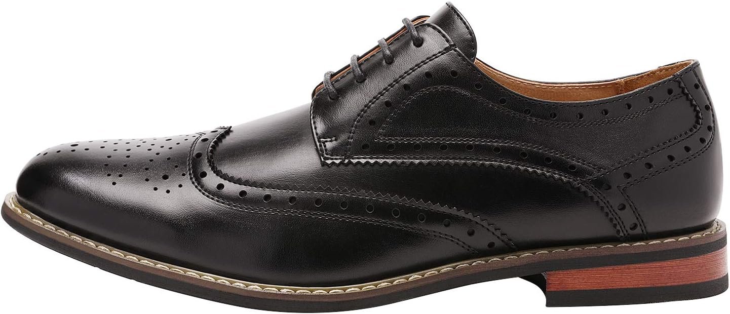 Men's Classic Wingtip Lace-Up Oxford Dress Shoes