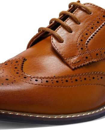 Men's Classic Lace-Up Wingtip Oxford Dress Shoes