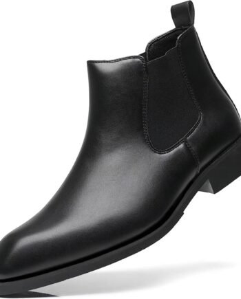 Men’s Classic Genuine Leather Chelsea Boots, Business Casual Dress Boots