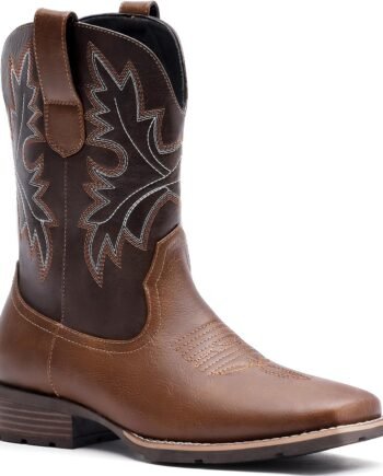 Men’s Lace-Up Motorcycle Boots, Casual Biker Style Dress Ankle Boots
