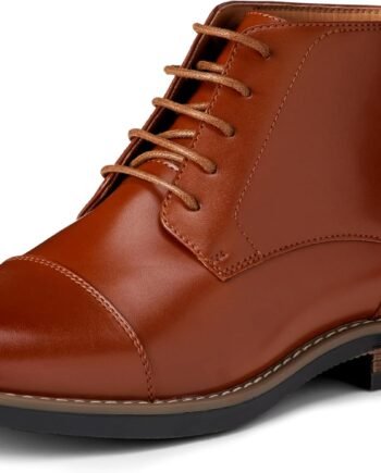 Men’s Square Toe Slip-On Western Boots, Durable Non-Slip Casual Work Boots
