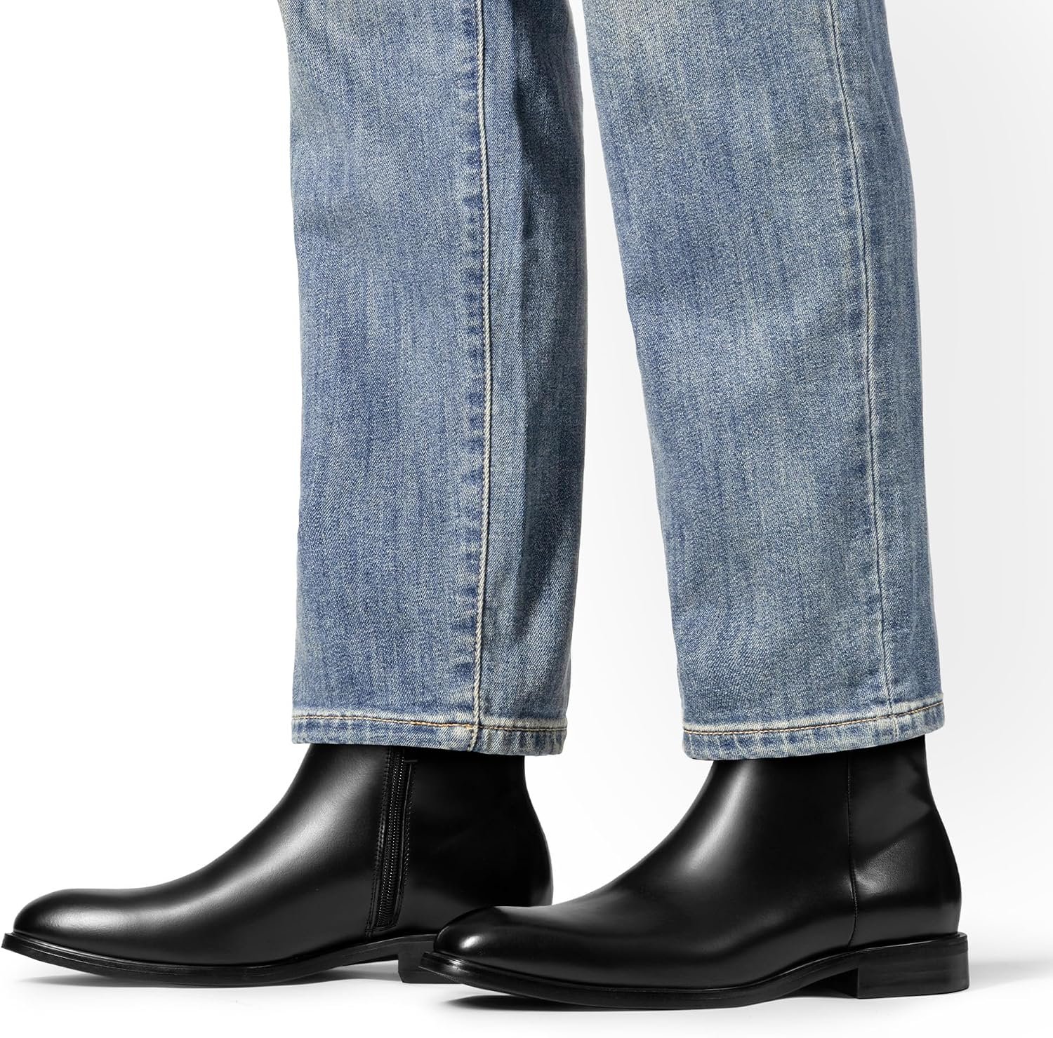 Men’s Side Zipper Chelsea Boots, Classic Casual and Formal Leather Ankle Boots